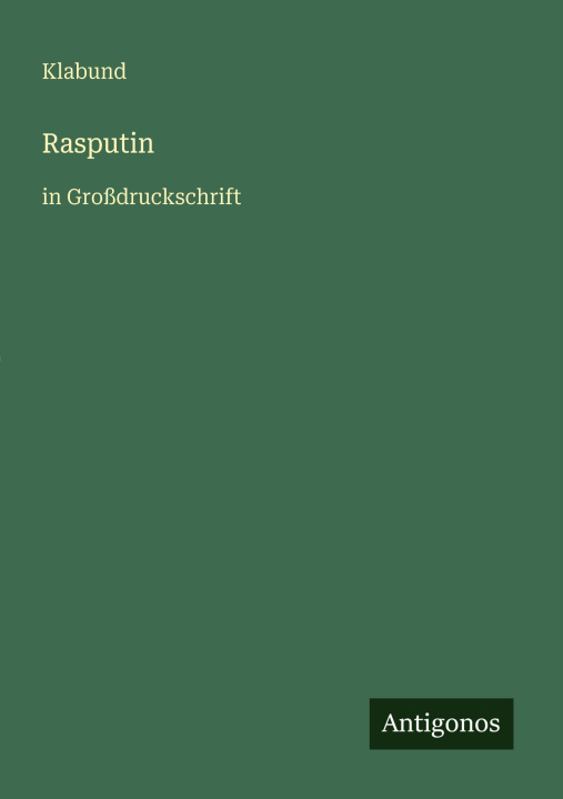 Kniha Rasputin Klabund