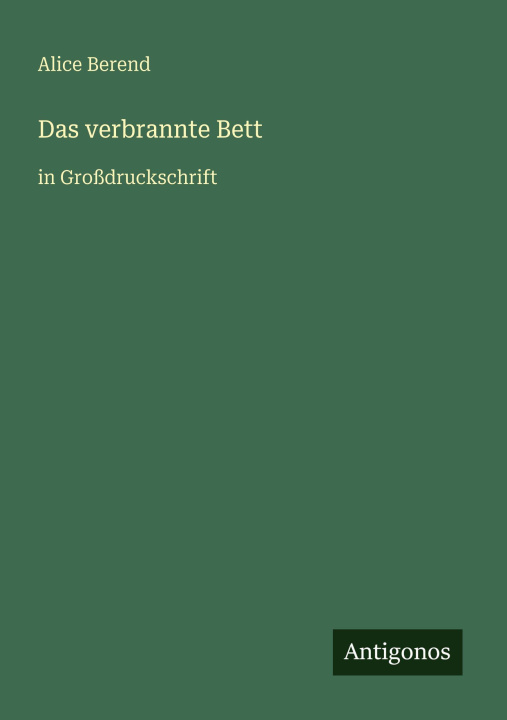 Kniha Das verbrannte Bett Alice Berend