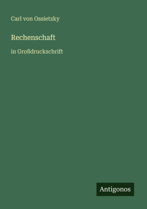 Kniha Rechenschaft Carl von Ossietzky
