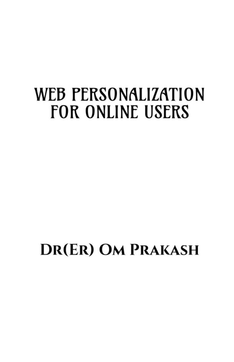 Kniha Web Personalization for Online Users Om Prakash