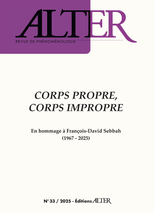 Könyv Corps propre, corps impropre 