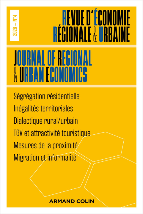 Libro Revue d'économie régionale et urbaine Nº4/2026 