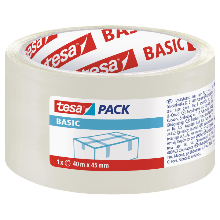 Kniha Taśma pakowa Tesa Basic transparentna 40mx45mm 