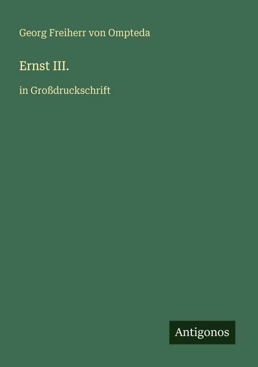 Kniha Ernst III. Georg Freiherr von Ompteda