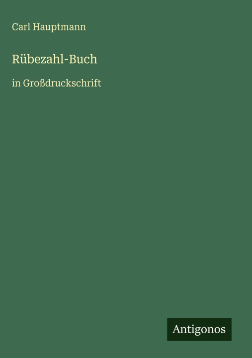 Knjiga Rübezahl-Buch Carl Hauptmann