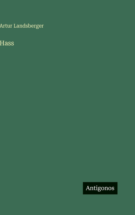 Kniha Hass Artur Landsberger