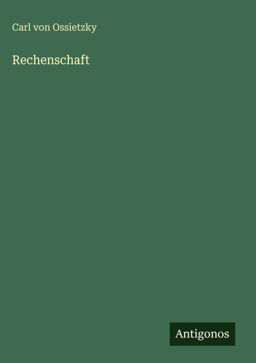 Könyv Rechenschaft Carl von Ossietzky