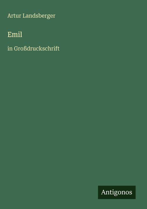 Kniha Emil Artur Landsberger