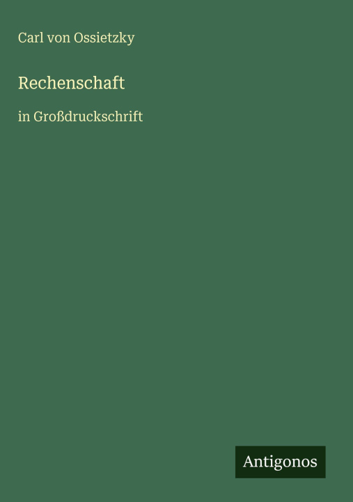 Kniha Rechenschaft Carl von Ossietzky