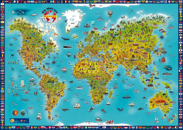 Tlačovina MARCO POLO Panorama Kinderweltkarte 