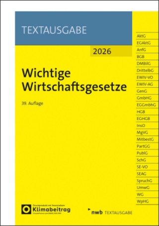 Knjiga Wichtige Wirtschaftsgesetze NWB Gesetzesredaktion