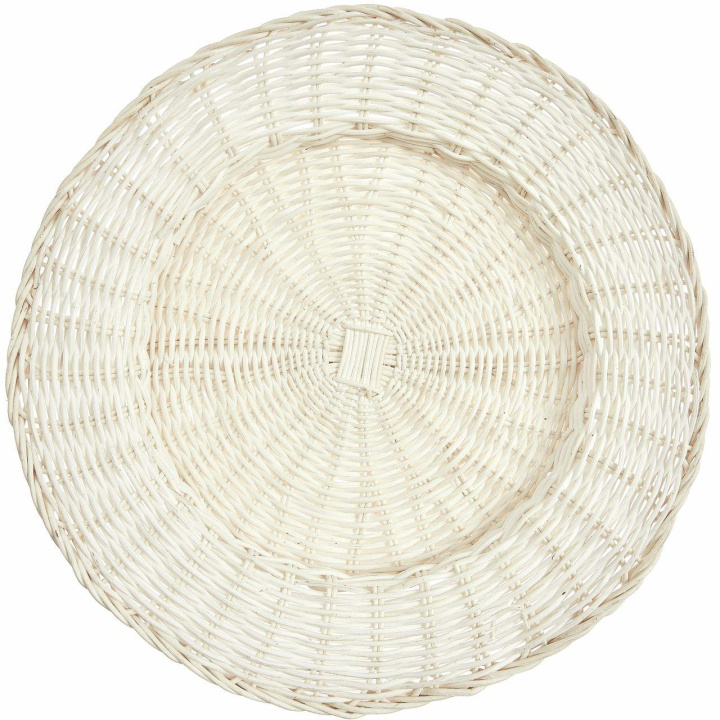 Hra/Hračka Rattan Teller, Weiß, Ø 34 x 4cm 