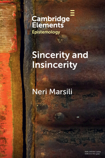 Kniha Sincerity and Insincerity Neri Marsili