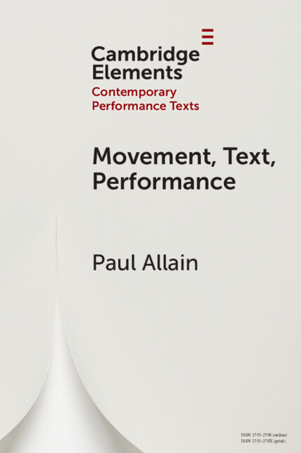 Kniha Movement, Text, Performance Paul Allain