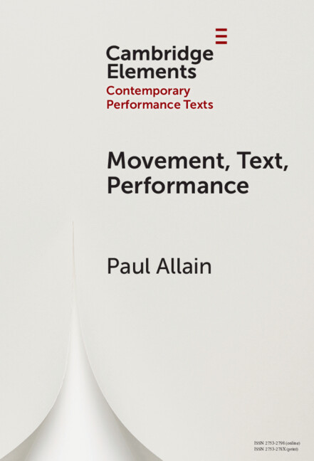 Kniha Movement, Text, Performance Paul Allain
