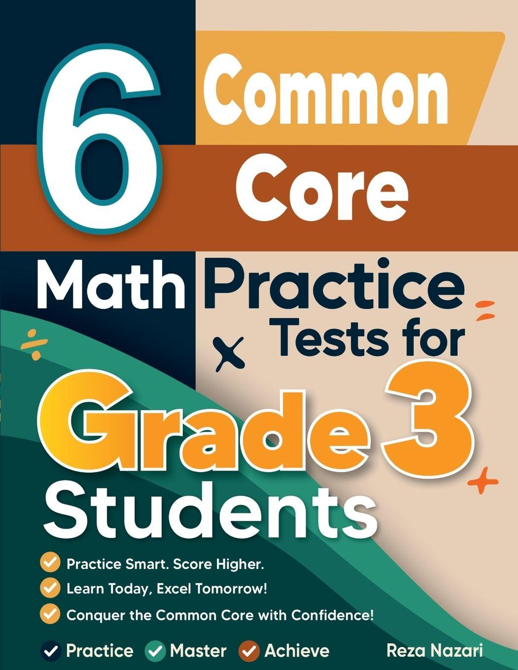 Kniha 6 Common Core Math Practice Tests for Grade 3 Students Reza Nazari