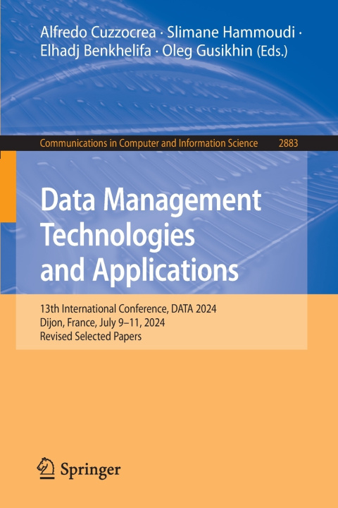 Kniha Data Management Technologies and Applications Alfredo Cuzzocrea