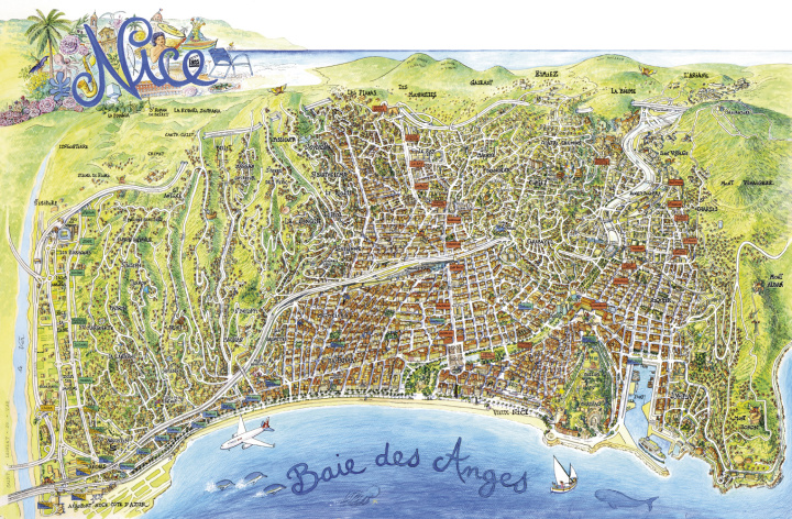Tlačovina Le plan de Nice illustré Deubelbeiss