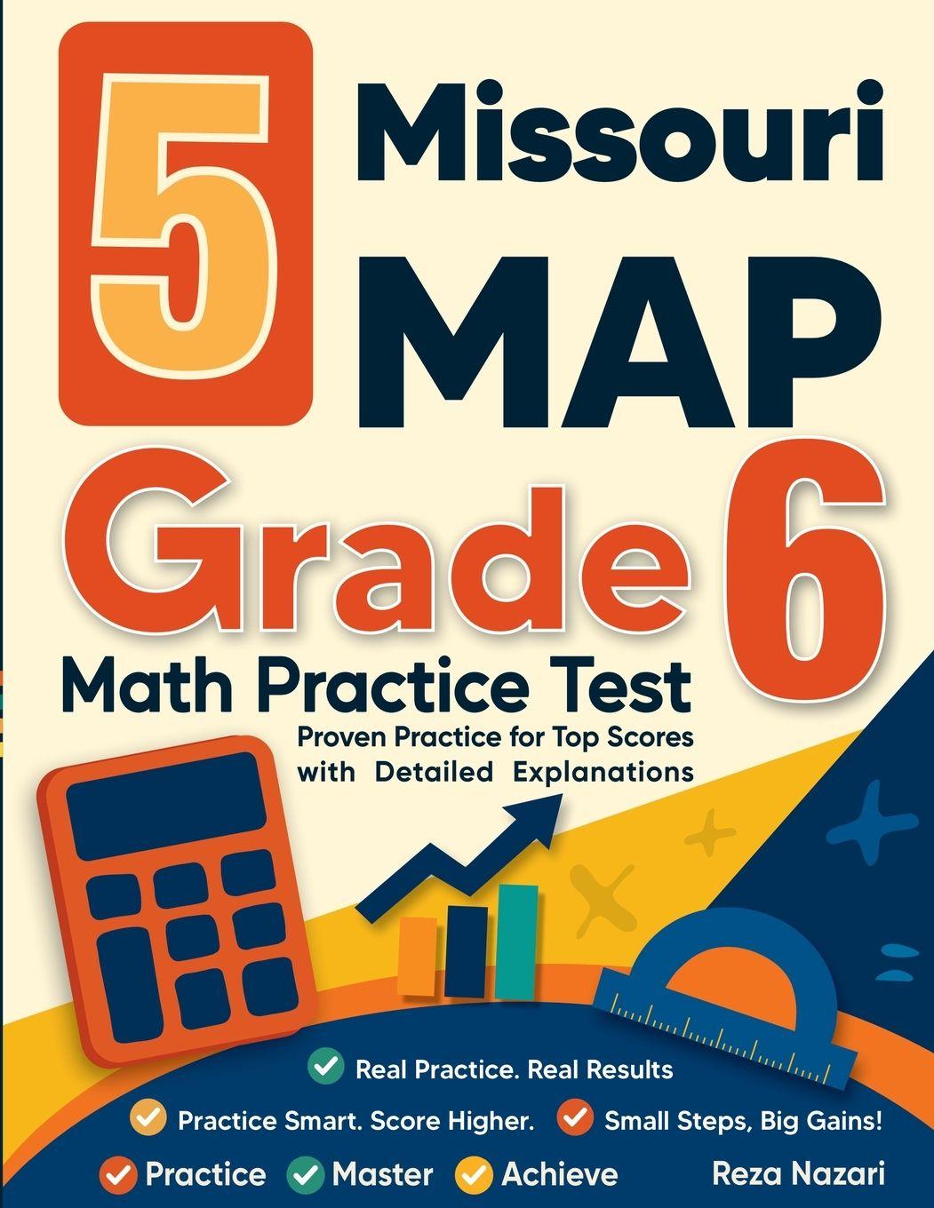 Kniha 5 Missouri MAP Grade 6 Math Practice Tests Reza Nazari