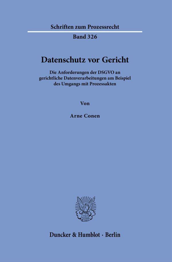 Kniha Datenschutz vor Gericht Arne Conen