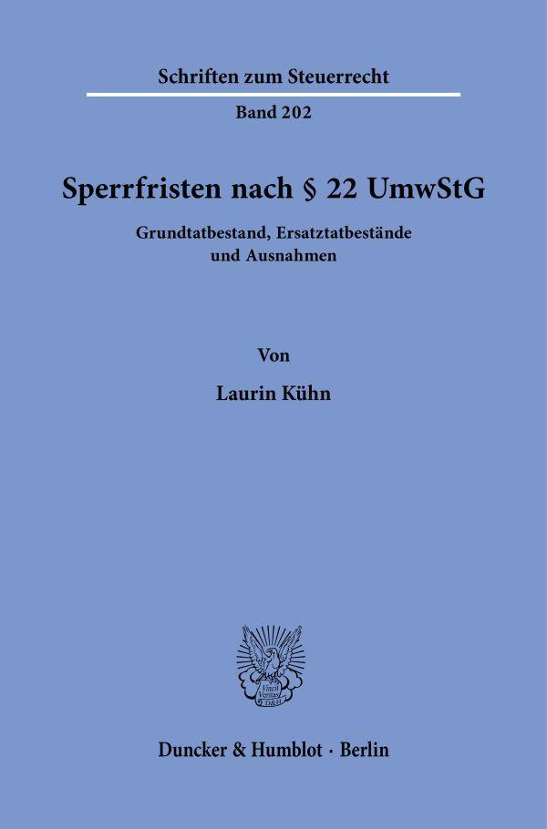 Książka Sperrfristen nach § 22 UmwStG Laurin Kühn