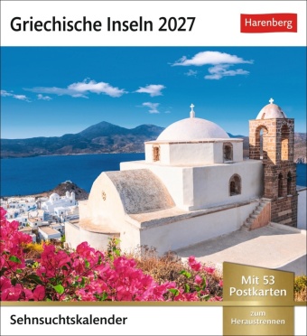 Kalendár/Diár Griechische Inseln Sehnsuchtskalender 2027 - Wochenkalender mit 53 Postkarten 