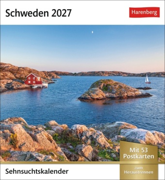 Koledar/Rokovnik Schweden Sehnsuchtskalender 2027 - Wochenkalender mit 53 Postkarten 
