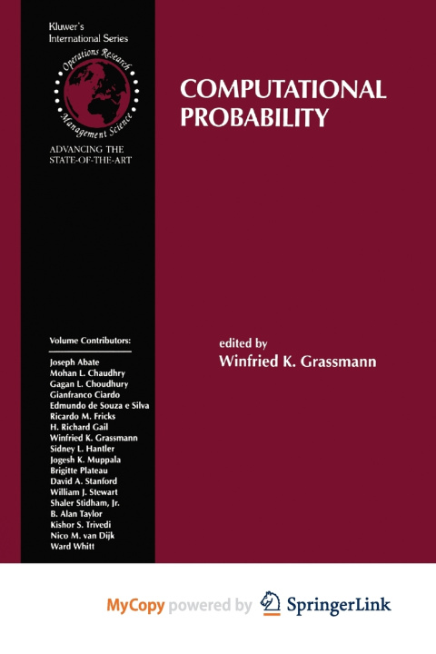 Knjiga Computational Probability Winfried K. Grassmann