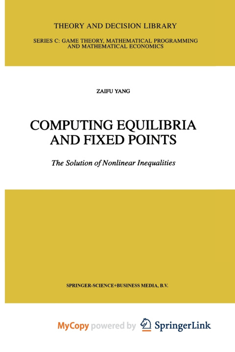Knjiga Computing Equilibria and Fixed Points Zaifu Yang