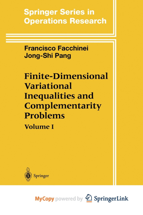 Kniha Finite-Dimensional Variational Inequalities and Complementarity Problems Francisco Facchinei