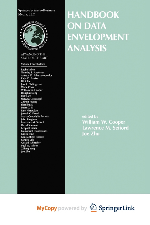 Book Handbook on Data Envelopment Analysis William W. Cooper