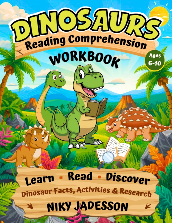 Книга Dinosaurs Reading Comprehension Workbook Niky Jadesson