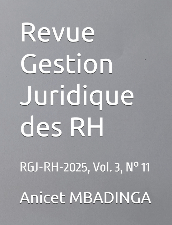 Kniha Revue Gestion Juridique des RH Nadège KOUMBA