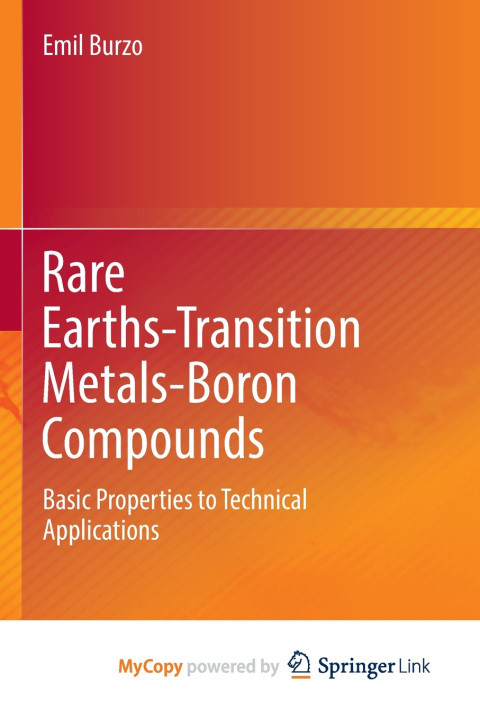 Kniha Rare Earths-Transition Metals-Boron Compounds Emil Burzo
