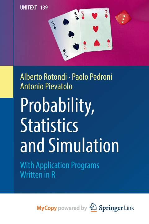 Книга Probability, Statistics and Simulation Alberto Rotondi