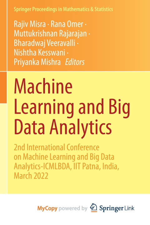 Книга Machine Learning and Big Data Analytics Rajiv Misra