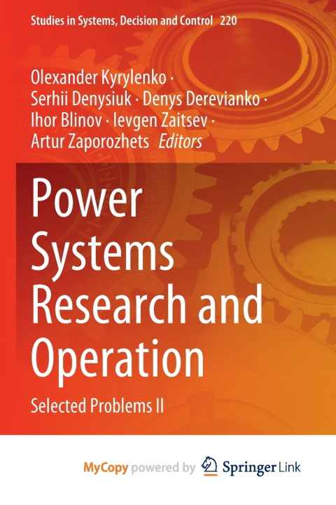 Книга Power Systems Research and Operation Olexander Kyrylenko