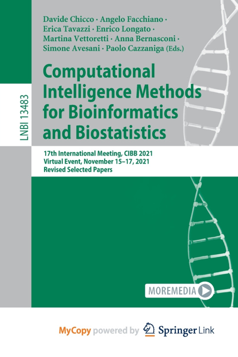 Kniha Computational Intelligence Methods for Bioinformatics and Biostatistics Davide Chicco