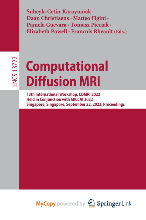 Kniha Computational Diffusion MRI Suheyla Cetin-Karayumak