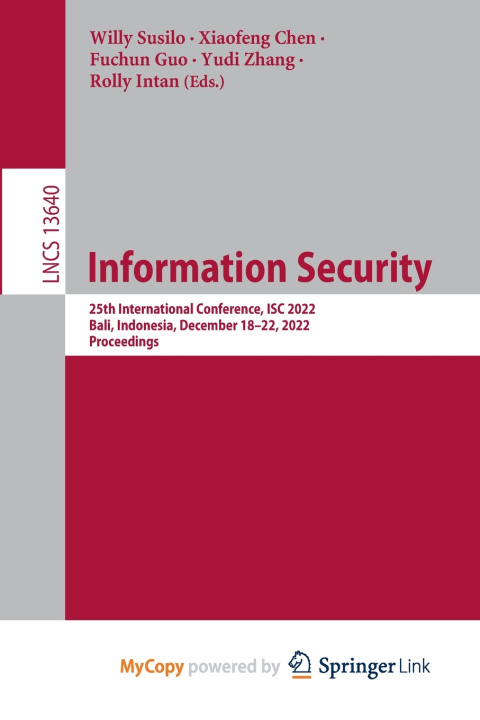 Книга Information Security Willy Susilo