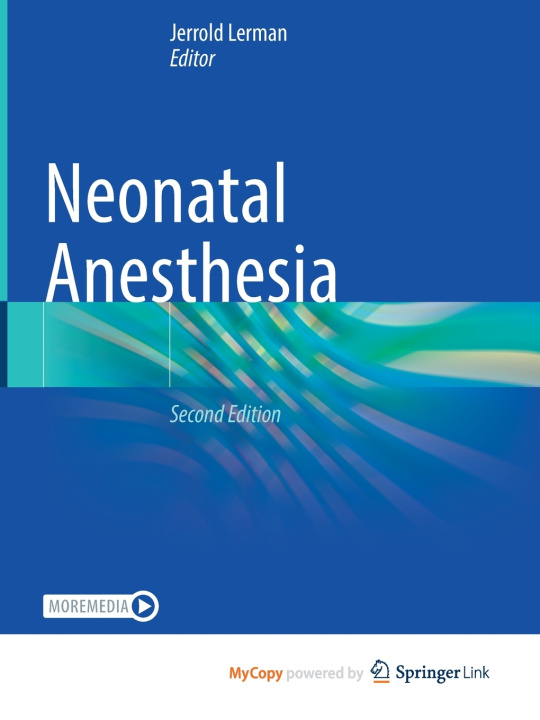 Knjiga Neonatal Anesthesia Jerrold Lerman