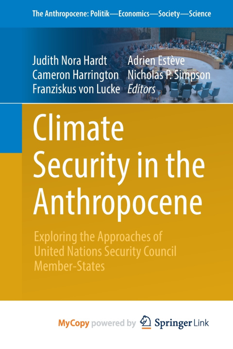 Carte Climate Security in the Anthropocene Judith Nora Hardt
