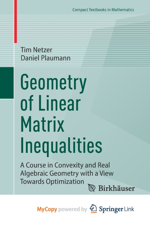 Книга Geometry of Linear Matrix Inequalities Tim Netzer