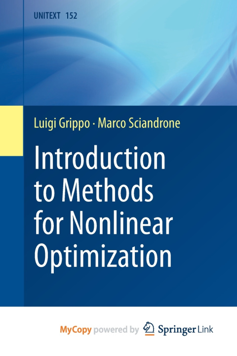 Kniha Introduction to Methods for Nonlinear Optimization Luigi Grippo