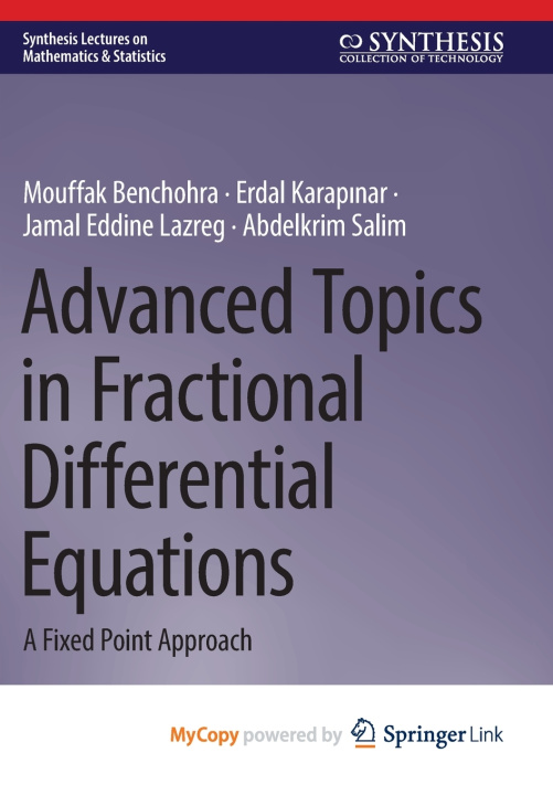 Книга Advanced Topics in Fractional Differential Equations Mouffak Benchohra