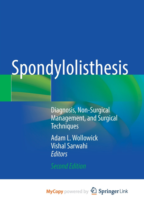 Knjiga Spondylolisthesis Adam L. Wollowick