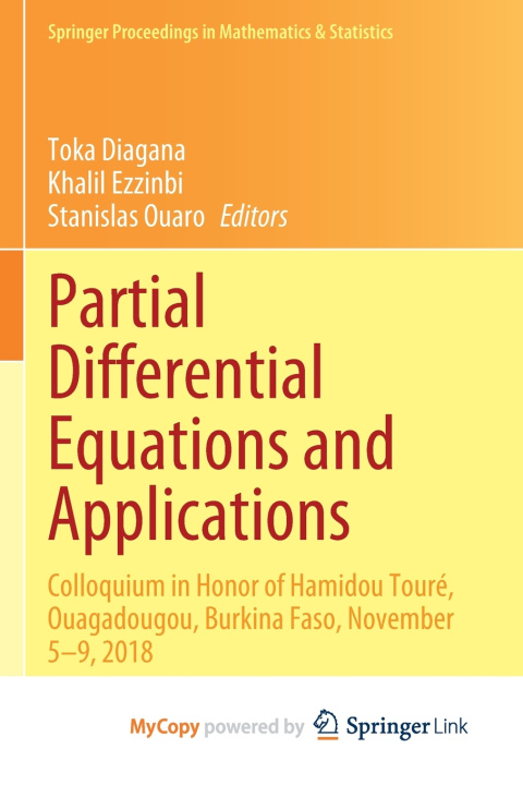 Book Partial Differential Equations and Applications Toka Diagana
