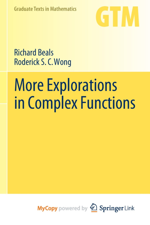Kniha More Explorations in Complex Functions Richard Beals
