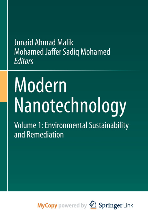 Buch Modern Nanotechnology Junaid Ahmad Malik