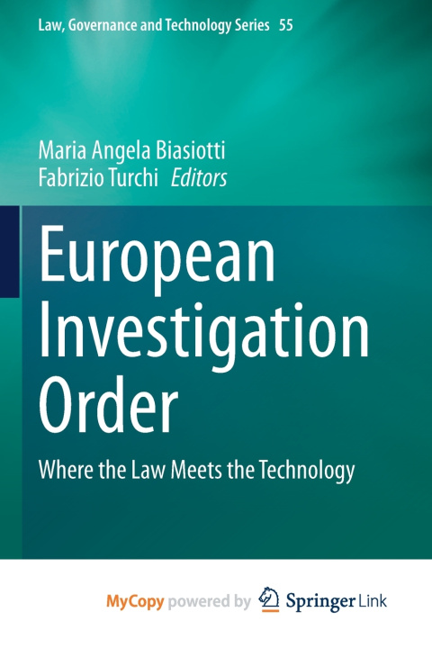 Kniha European Investigation Order Maria Angela Biasiotti